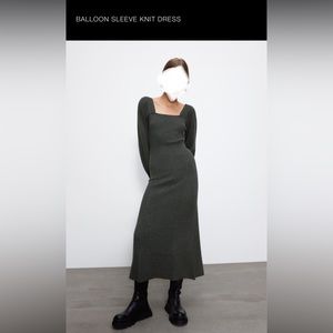 ZARA BALLOON SLEEVE KNIT DRESS